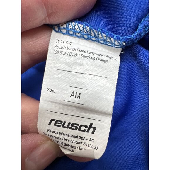 Reusch Mens MMS Cool Padded Goalkeeper Jersey Blue/Orange Long Sleeve - Picture 7 of 8